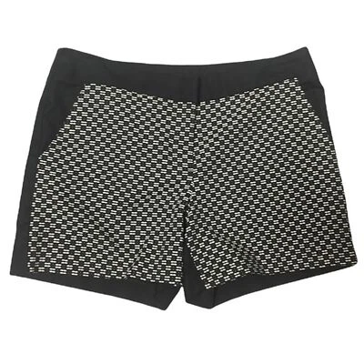 Pantalones cortos Kenar para mujer azul marino blanco estampado geométrico tiro medio preppy costero talla 6 Foto 1 de 4