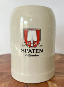 NEW Spaten Munich Germany Stoneware Ceramic .5 Liter Beer Stein Clay Mug Glass - Picture 1 of 8
