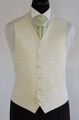 Men's and Boy's Waistcoats In Sage and Lemon, Ideal For Weddings, Special Events - Image 1 of 2