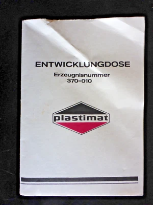 Sehr selten: Entwicklungstank Plastimat Gebrauchsanweisung Deutsch  Manual - Bild 1 von 2