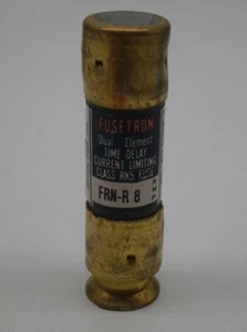 (paquete de 3) Fussmann Fusetron FRN-R-8 Amp Time Delay Fuse 8A 250V - Imagen 1 de 2