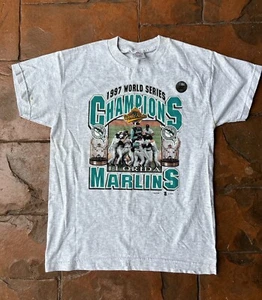 NWT Vintage 1997 Florida Marlins World Series Champions T-Shirt Kids Large 14/16 - Picture 1 of 7