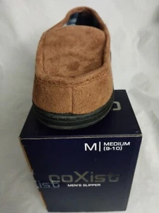 Men's Slippers W/Memory Foam Sz.9-10 Brown Indoor Outdoor Comfortable New In BOX - Picture 1 of 10