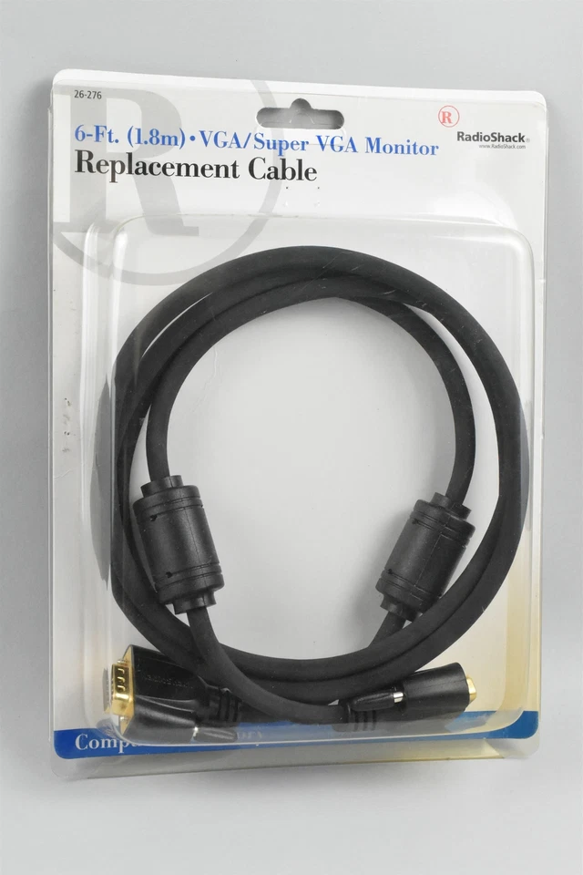 RadioShack 6ft (1.8m) VGA PC Monitor Heavy Duty Replacement Cable - Image 1 of 4