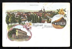 Mirotice Art Nouveau Painter Mikoláš Ales Pisek Czechia 2 stamps 1905 - Picture 1 of 2