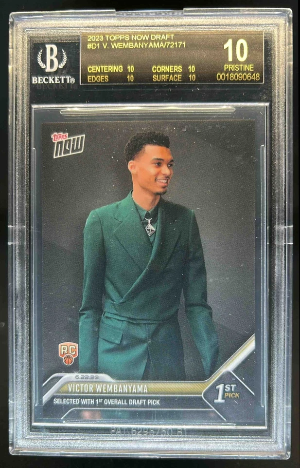 2023-24 Topps Now Victor Wembanyama PRISTINE Rookie RC #D1 USA BGS 10 - Image 1 of 2