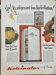 1948 Druckanzeige Kelvinator Kühlschrank MCM Obst Gemüse Gefrierschrank - Bild 1 von 6