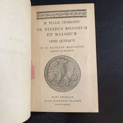 M. Tullii Ciceronis Cato Major Sive De Senectute / 1869 Latin Antique Book - Image 1 of 4