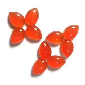 10 Pcs Wholesale Lot Natural Carnelian Gemstone Pear Handcrafted Cabochon India - Picture 1 of 8
