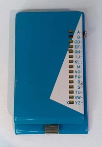 Vintage MCM blau und weiß mechanisches Adressbuch mit Notizblock innen SCHÖN - Bild 1 von 5