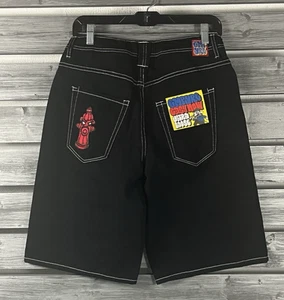 EMPYRE Shorts Youth Boys 26 Mens Black Denim Jean Embroidered Hip Hop Skate - Picture 1 of 10