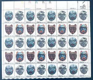 SoCo Stamps US Scott #1834-1837 - 15 Cent Indian Art Sheet - Mint Never Hinged - Picture 1 of 2