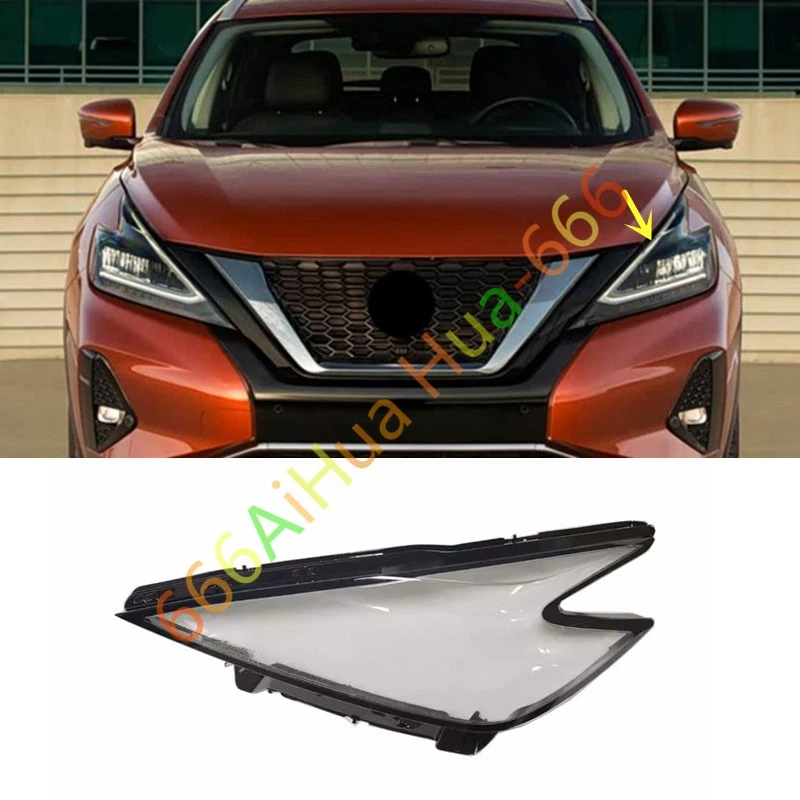 Cubierta transparente de lente de faro lateral izquierdo + pegamento sellador para Nissan Murano 2019-2024 Foto 1 de 4