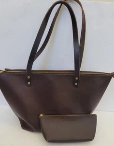 Portland Leder Tasche Handtasche "Almost Perfect" braun groß & passendes Etui - Bild 1 von 17