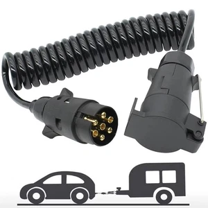 7 Pin Trailer Truck Light Board Extension Cable Lead R3F3 Plug✨ X4 Wire B2C7 - Picture 1 of 11