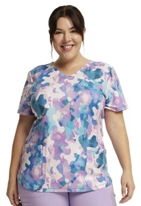 Dickies Dynamix Women Scrubs Top, DK731, Size: S, Soft Camo-Tion - Picture 1 of 8