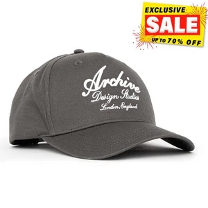 Archive Design Studios Script Cap Summer Retro Streetwear Accessory Grey - Picture 1 of 2