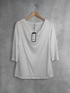 OLSEN TOP 14, NEW W TAGS. WHITE LINEN COWL NECK TOP. SUMMER TOP, LINEN KNIT TOP - Picture 1 of 7