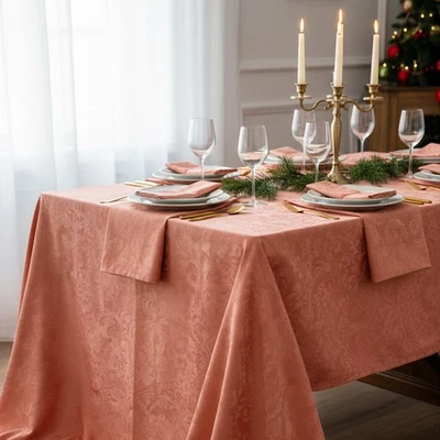 Table service 180x270 cm in Flanders with 12 pink napkins - Image 1 of 3