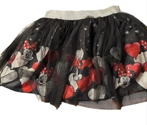DISNEY MINNIE MOUSE BLACK RED HEART BALLOONS TUTU SKORT SIZE XLARGE 14/16 - Picture 1 of 14