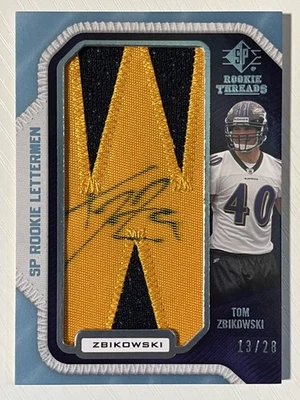 Tom Zbikowski 2008 SP Rookie Threads Lettermen Auto Autograph 13/28 Notre Dame - Image 1 of 2
