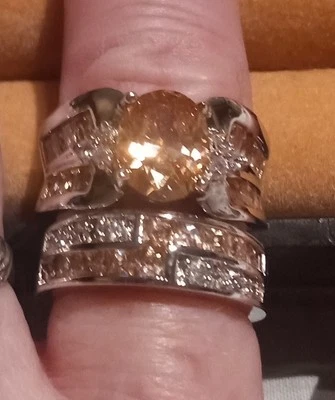 Juego de boda morganita talla 7 .925 Foto 1 de 4