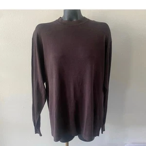 Vintage Ryan Harris 2-fädiger Seidenpullover Herren XL braun Mock Rollkragen OldMoney *DEFEKT - Bild 1 von 4