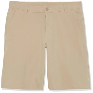 Boys' School Uniform Flat Front Khaki Shorts, Moisture Wicking Performance Fa... - Picture 1 of 1