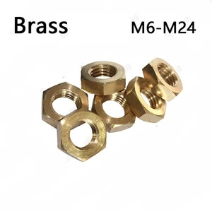 Brass Right Hand Hexagon Thin Nuts M6 M8 M10 M12 M14 M16 M18 M20 M24 - Picture 1 of 11