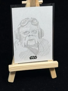 Kuiil Mike Dalzell Auto Sketch Card 1/1 2024 Topps Star Wars Galaxy - Bild 1 von 3