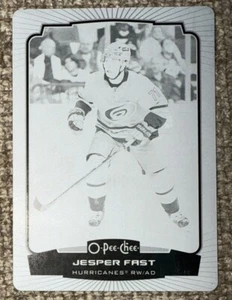 Jesper Fast BLACK PRINTING PLATE 2022-23 O-Pee-Chee 1:1 Carolina Hurricanes #325 - Picture 1 of 2