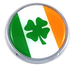 Ireland Irish Flag 2.75" Car Chrome Round Emblem Decal 3D badge - Imagen 1 de 6