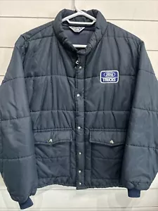 Vtg Ford Automobile Trucks F-150 Western Puffer Puffy Jacket Coat 80s Mens XL - Picture 1 of 5