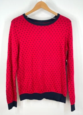 Suéter Tommy Hilfiger Rojo/Azul Marino Lunares Algodón Pima XL NUEVO CON ETIQUETAS Foto 1 de 4
