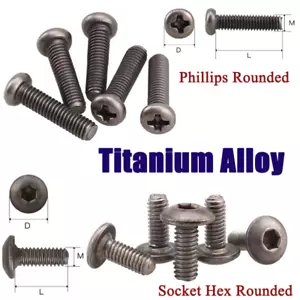 Tornillos de cabeza redondeada hexagonal/enchufe Phillips de aleación de titanio pernos multitamaño - Imagen 1 de 17