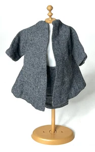Conjunto de traje de 2 piezas de lana gris/gris para muñeca clon Barbie vintage - Imagen 1 de 3