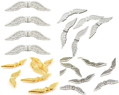 20 Engelsflügel Metallperlen 32mm für Schmuck Bastel Flügel Perlen Metall Spacer - Bild 1 von 3