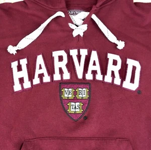 Harvard University Hoodie Sweatshirt Drawstring Pullover Sz Small Maroon Red - Picture 1 of 7