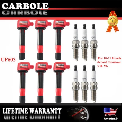 6PCS Ignition Coil &Platinum Spark Plug For 10-11 Honda Accord Crosstour 3.5L V6 - Imagem 1 de 4