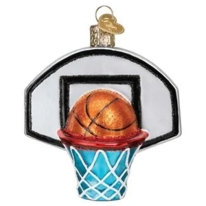 ARO DE BALONCESTO Navidad del Viejo Mundo (44164) Adorno de Vidrio con Caja OWC - Imagen 1 de 3