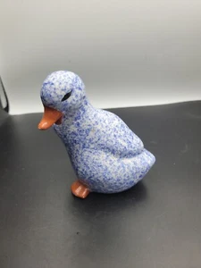 Vintage Small Ceramic Duck Blue Speckled Bird Wildlife Easter Decoration  - Bild 1 von 7