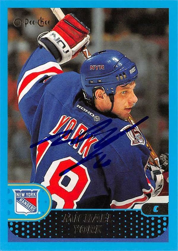 Michael York autographed Hockey Card (New York Rangers, SC) 2001 O-Pee-Chee #92 - Image 1 of 1