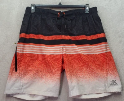 Pantalones Cortos de Natación ZeroXposur Para Hombre L Negro Naranja Panel de Malla Poliéster Cordón Logo Foto 1 de 4