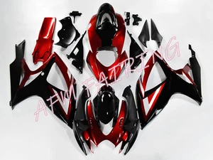 Candy Red Black ABS Injection Mold Bodywork Fairing Kit for GSXR600/750 06-07 - Picture 1 of 8
