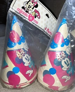 VNTG Disney Minnie 'n Me Party Birthday Party Hats NEW 2pk Total 16 Hats 1990’s - Picture 1 of 12