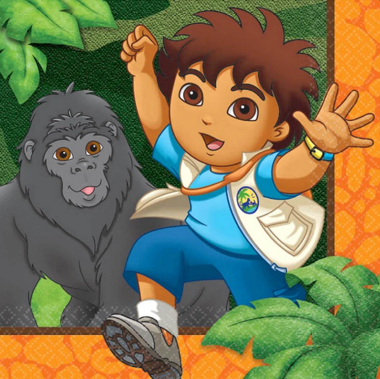 БУМАЖНЫЕ САЛФЕТКИ GO DIEGO GO ANIMAL RESCUER для вечеринки по случаю дня рождения напиток 16 шт. 2 слоя - Изображение 1 из 1