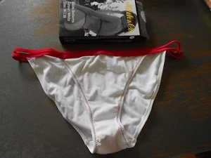 TCM-Bikini-SLIP-Tangaslip-Bikinihose-Biniki-Bottoms-Mitch&Co.-weiß/rot-Größe 38- - Bild 1 von 6