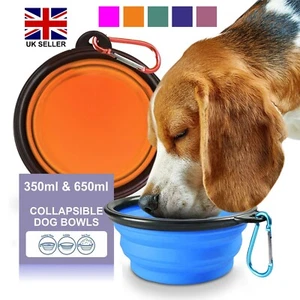 350ml - 650ml Collapsible Dog Cat Pet Bowls Food Water Feeding Silicone Portable - Picture 1 of 18