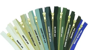 1pc Close-End Zip For Trousers Jeans Pockets Arts Metal Golden Teeth 8-20cm - Picture 1 of 2