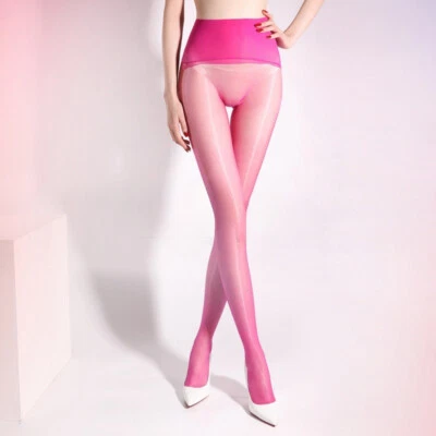 Pantimedias transparentes brillantes aceitosas de cintura alta para mujer medias medias medias Foto 1 de 4